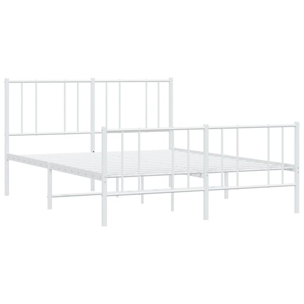 vidaXL Estructura cama sin colchón con estribo metal blanco 140x200 cm