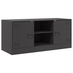 vidaXL Mueble para TV de acero negro 99x39x44 cm