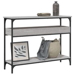 vidaXL Mesa consola estante madera ingenier&iacute;a Sonoma gris 100x29x75 cm