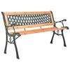 vidaXL Banco de jard&iacute;n hierro fundido y madera maciza de abeto 116 cm