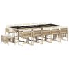 vidaXL Set comedor de jard&iacute;n con cojines 15 pzas rat&aacute;n sint&eacute;tico beige