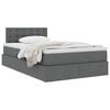 vidaXL Cama con almacenamiento y colch&oacute;n Gris oscuro 120 x 190 cm