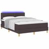 vidaXL Cama Box Spring LED Marr&oacute;n Oscuro 140 x 200 cm tela