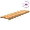 vidaXL Pelda&ntilde;os de escalera 8 uds madera maciza roble marr&oacute;n claro