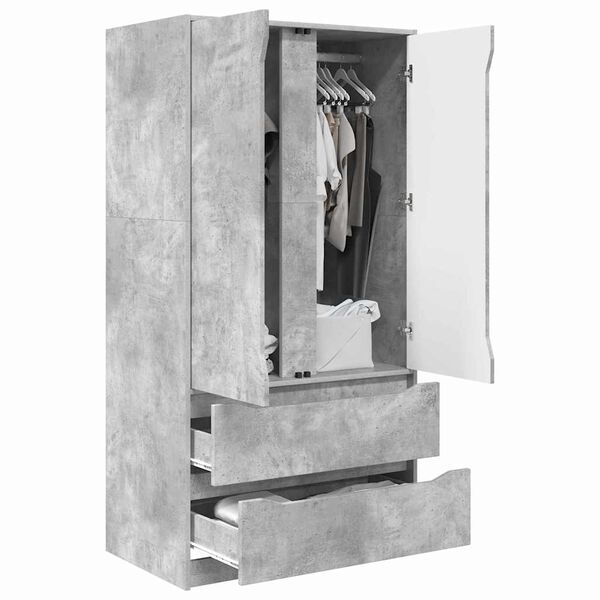vidaXL Gabinete de Ba&ntilde;o con caj&oacute;n Gris Concreto 79,5 x 49 x 156 cm