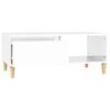 vidaXL Mesa de centro madera contrachapada blanco brillo 90x50x36,5 cm
