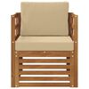 vidaXL Conjunto de sof&aacute;s de exterior con coj&iacute;n Natural 67 x 63 x 73 cm