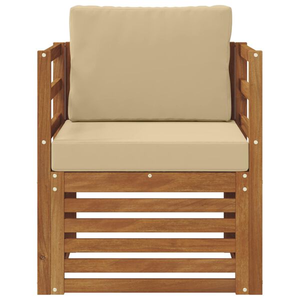 vidaXL Conjunto de sof&aacute;s de exterior con coj&iacute;n Natural 67 x 63 x 73 cm