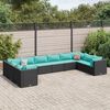 vidaXL Set de muebles de jard&iacute;n 10 pzas cojines rat&aacute;n sint&eacute;tico negro