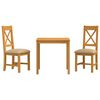 vidaXL Conjunto de comedor 3 uds. Beige Madera de Roble S&oacute;lido