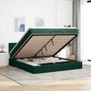 vidaXL Estructura de cama otomana con colch&oacute;n verde oscuro 200x200 cm