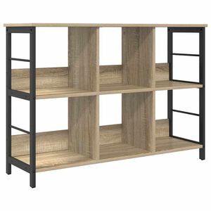 vidaXL Estante de libros 6 niveles 102 x 32 x 72,5 cm Roble Sonoma