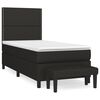 vidaXL Cama box spring con colch&oacute;n tela negro 80x200 cm