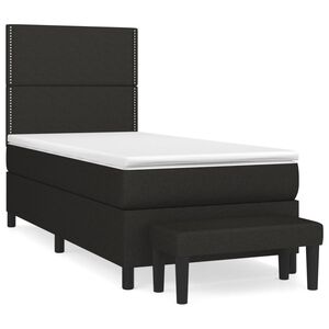 vidaXL Cama box spring con colch&oacute;n tela negro 80x200 cm