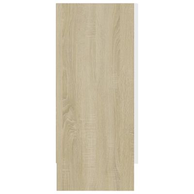 vidaXL Vitrina de madera contrachapada blanco y roble 120x30,5x70 cm