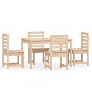 vidaXL Juego de comedor de jardín 5 piezas madera maciza de pino