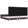vidaXL Estructura de cama con cabecera Marr&oacute;n oscuro 200 x 200 cm tela