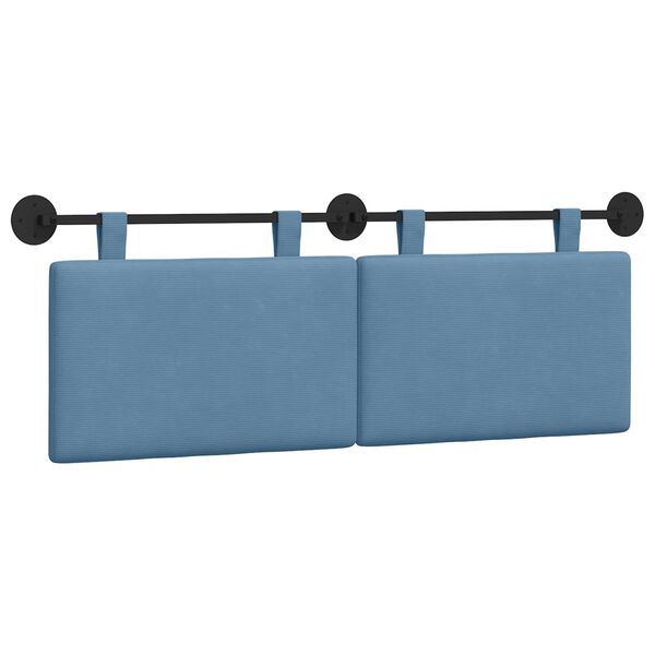 vidaXL Cabecera Colgante Liso Azul 150 x 55 x 5 cm Tela de Pana