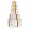 vidaXL Cajas de regalo de Navidad apilables con LED 250 LED Multicolor
