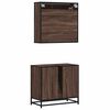 vidaXL Set de muebles baño 2 pzas madera contrachapada marrón roble