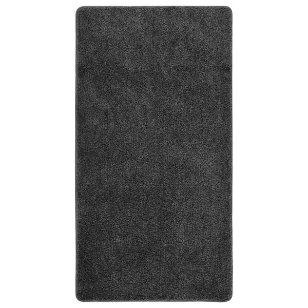 vidaXL Alfombra peluda antideslizante gris oscuro 80x150 cm