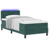 vidaXL Cama Box Spring LED con LED Verde oscuro 90 x 190 cm Terciopelo