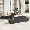 vidaXL Conjunto de sof&aacute; de jard&iacute;n 7 pcs Negro Polirat&aacute;n