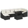 vidaXL Conjunto de sof&aacute; de jard&iacute;n 8 uds. Negro rat&aacute;n sint&eacute;tico