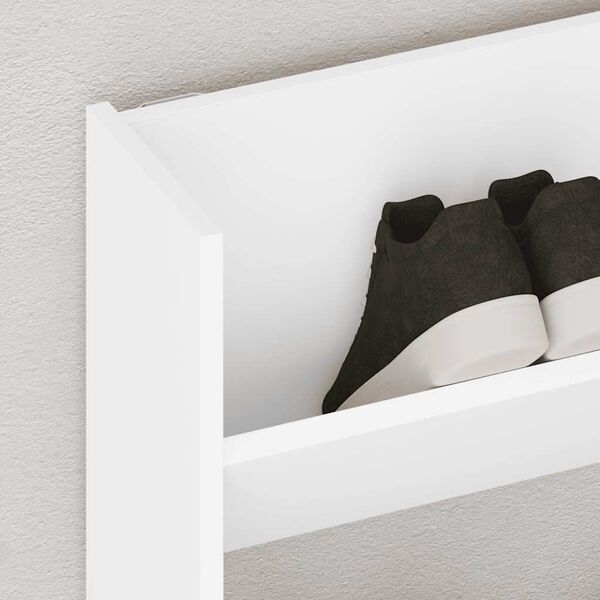 vidaXL Zapatero de pared madera contrachapada blanco 80x18x60 cm