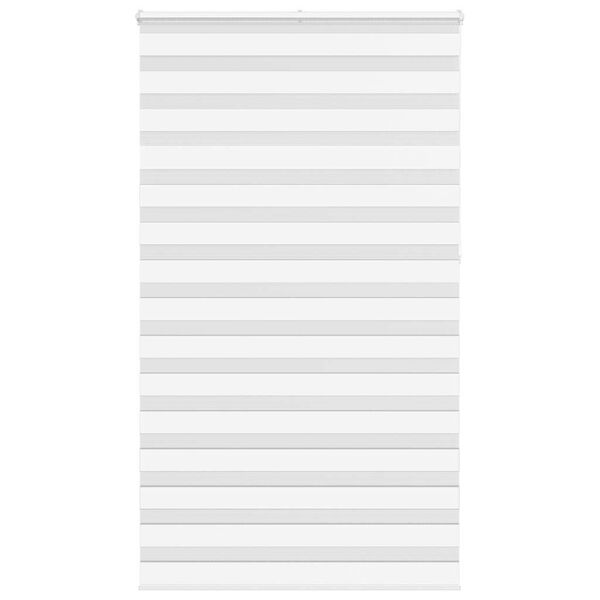 vidaXL Estor cebra blanco 130x230 cm tejido ancho 125,9 cm poli&eacute;ster