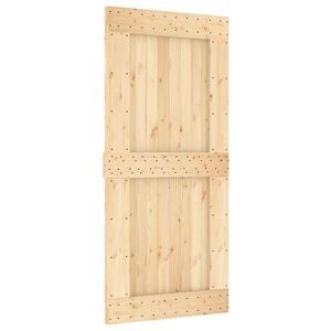 vidaXL Puerta Corredera NARVIK Natural y negro 95 x 210 cm (213,5 cm)