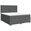 vidaXL Cama box spring con colch&oacute;n tela gris oscuro 180x200 cm
