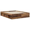 vidaXL Estructura de cama con cabecera Madera vieja 160 x 200 cm