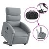 vidaXL Sill&oacute;n reclinable elevable de tela gris claro