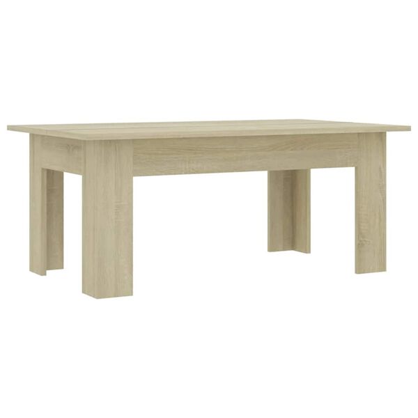 vidaXL Mesa de centro madera contrachapada color roble 100x60x42 cm