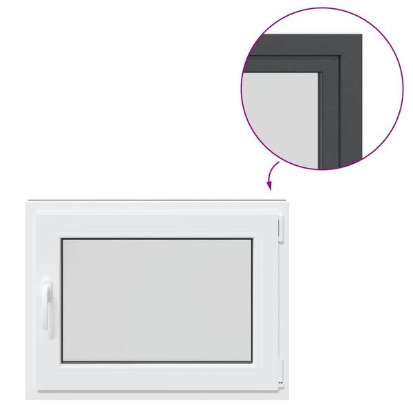 vidaXL Ventana de s&oacute;tano "RISOR" 80x70 cm oscilobatiente DIN derecha antracita