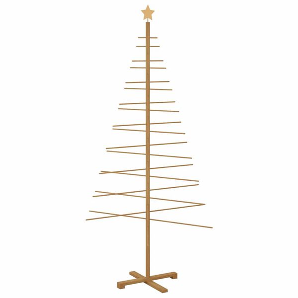 vidaXL Árbol de Navidad de madera con soporte Marrón 210 cm Bambú