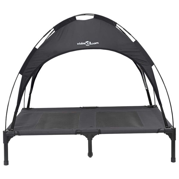 vidaXL Cama para perro Manual Negro 92 x 77 x 82,5 cm Acero