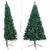 vidaXL Medio &aacute;rbol de Navidad con luces y bolas verde 150 cm