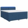 vidaXL Cama de muelles con LED y colch&oacute;n Azul 160 x 200 cm Tela