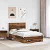 vidaXL Estructura de cama con cabecera Madera vieja 135 x 190 cm