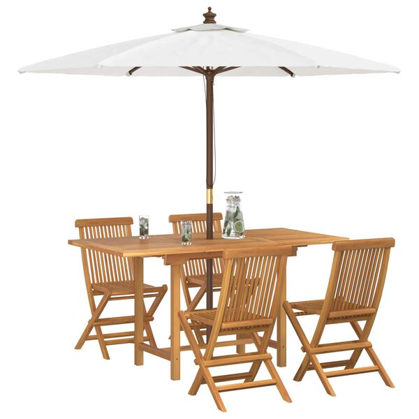 vidaXL Conjunto de Comedor de Jard&iacute;n 5 pcs Marr&oacute;n