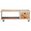 vidaXL Mesa de centro de madera maciza de mango rugosa 89x59x33 cm