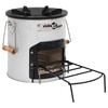 vidaXL Hornillo de le&ntilde;a para camping acero plateado 45x25x26 cm