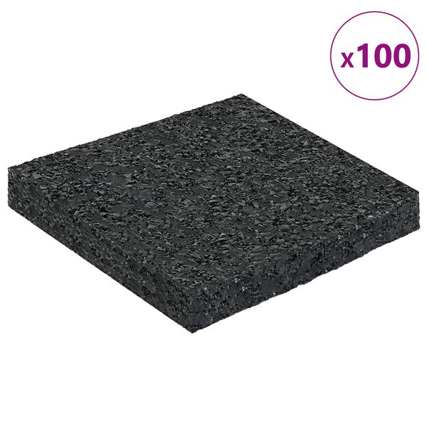 vidaXL Patio de gr&aacute;nulo de goma Negro 9 x 9 x 1 cm Goma