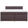 vidaXL Cama box spring con colch&oacute;n tela marr&oacute;n oscuro 180x200 cm