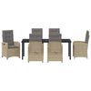 vidaXL Conjunto de Comedor de Jard&iacute;n 7 pcs Beige rat&aacute;n sint&eacute;tico