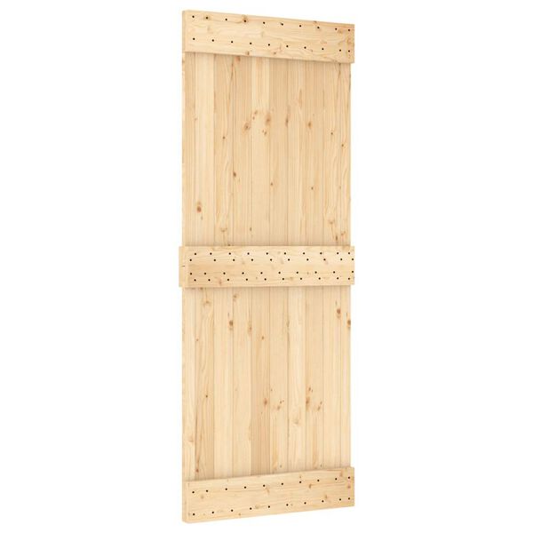 vidaXL Puerta corredera con herrajes madera maciza de pino 80x210 cm