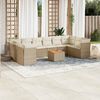 vidaXL Set de sof&aacute;s de jard&iacute;n 11pzas con cojines rat&aacute;n sint&eacute;tico beige