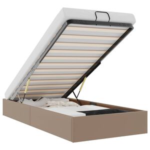 vidaXL Estructura cama otomana sin colch&oacute;n cappucino cuero sint&eacute;tico